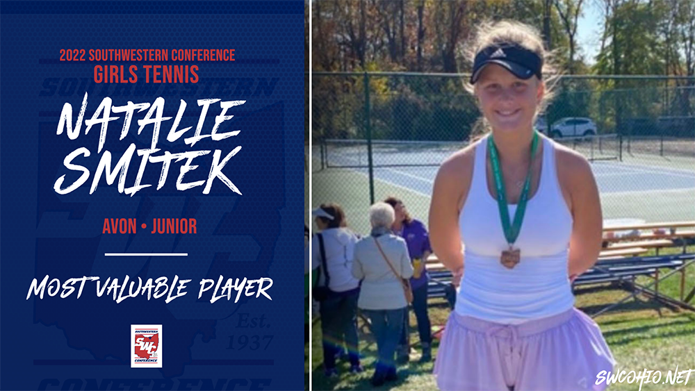 Natalie Smitek SWC MVP Girls Tennis